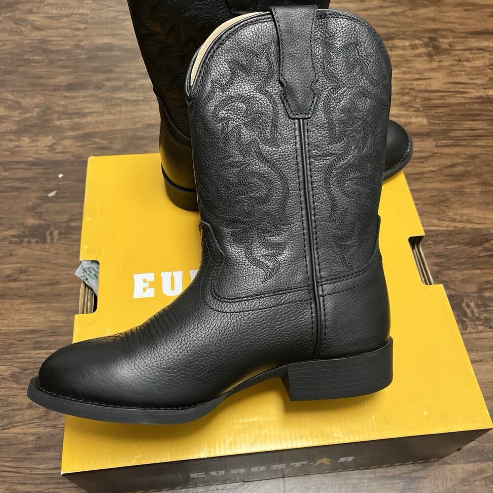 Womens Leather Eurostar Lorenzo Oil And Slip Resistant Cowboy Boots Black Sz 8.5